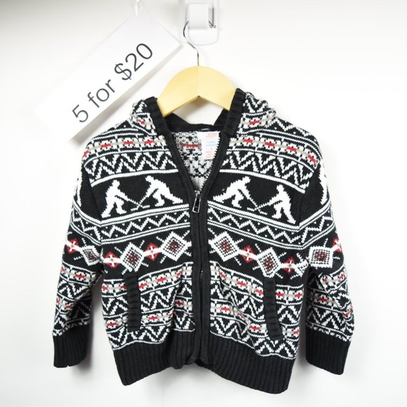 Heavy full zip knit hoodie 3T - Picture 2 of 10